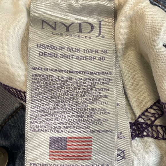 NYDJ Marilyn Straight Jeans Women's Size 6 Embroidered Back Pockets Mid Rise - Picture 8 of 11